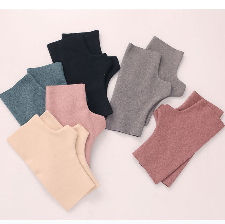 Grey knit fingerless hand warmers
