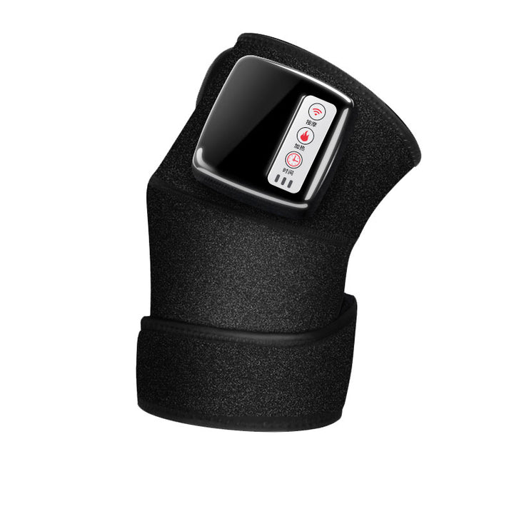 Black heated vibration knee wrap