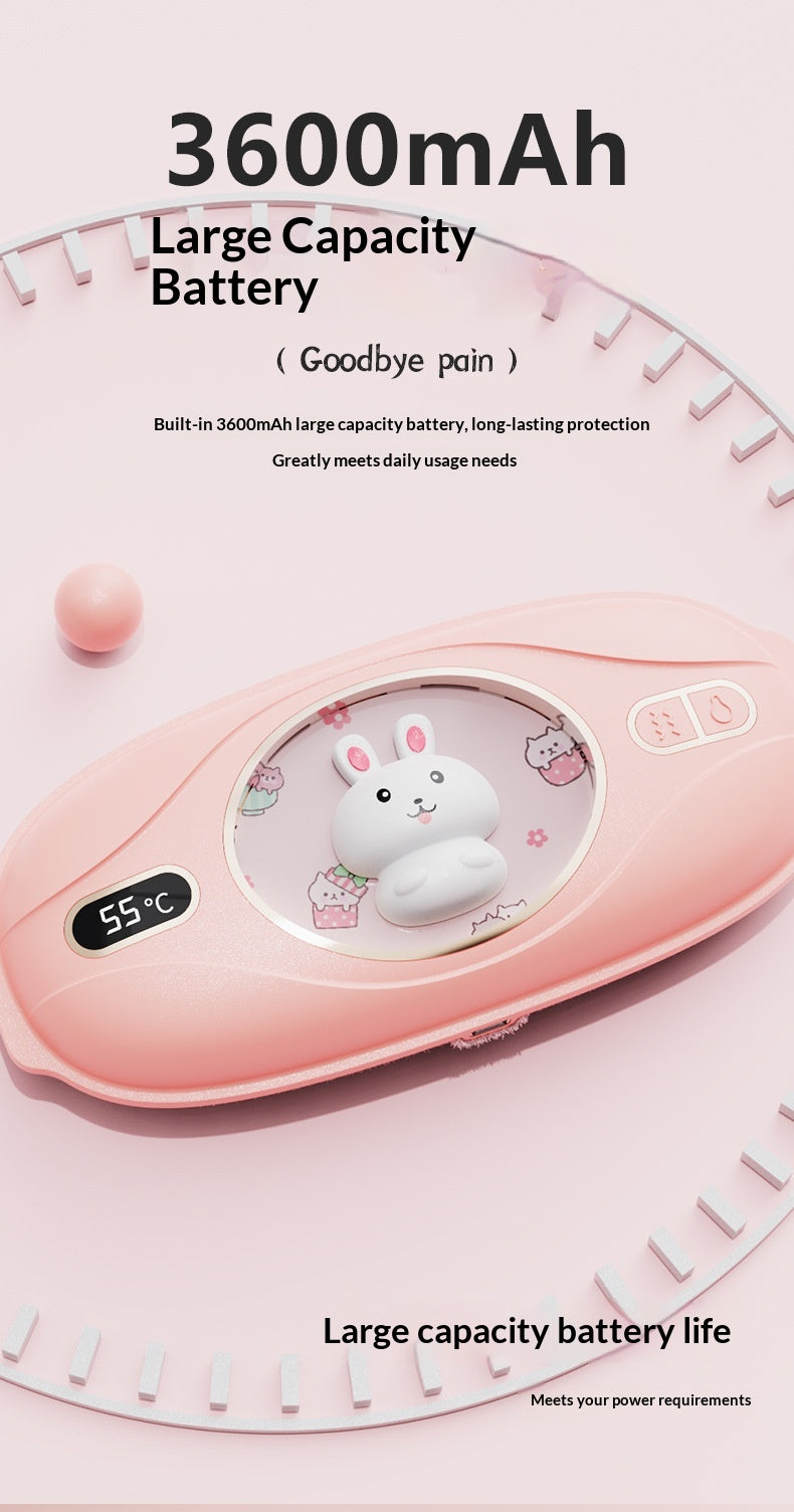 Pink warming belly belt with bunny face