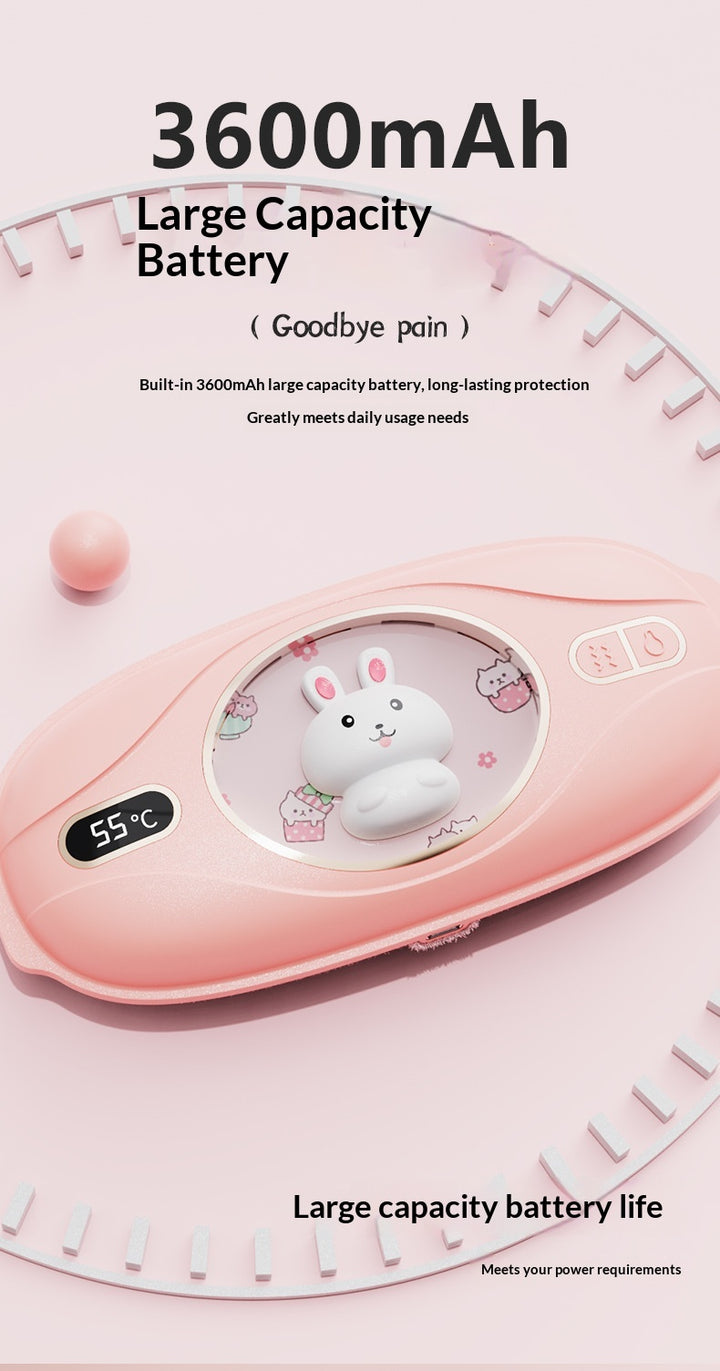 Pink warming belly belt with bunny face