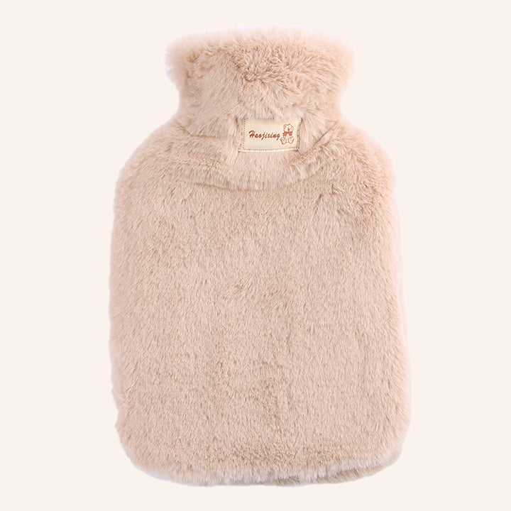 Fluffy Hot Water Bottle With Soft Rabbit Fur Style Cover