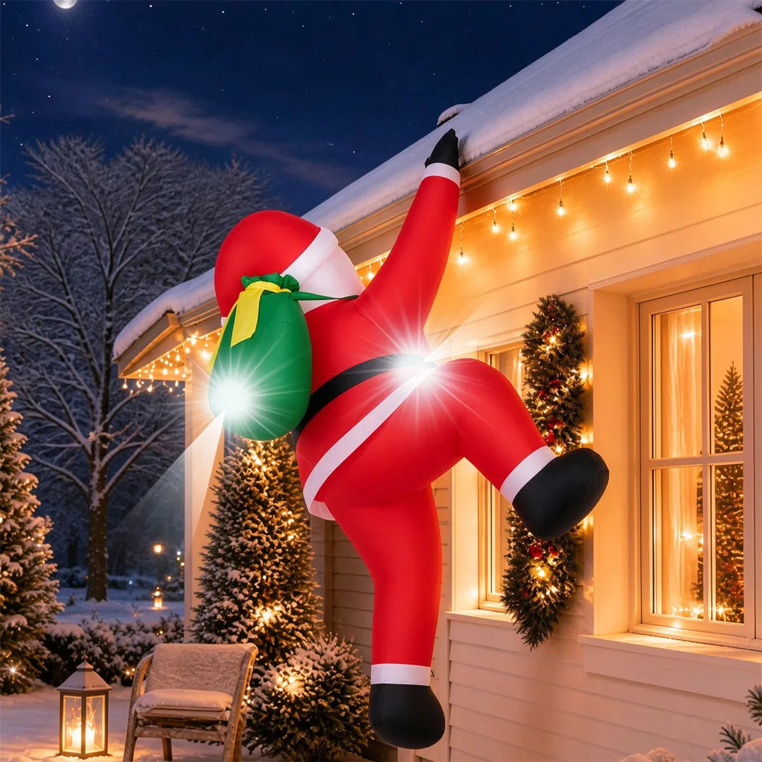 Inflatable climbing Santa with gift bag