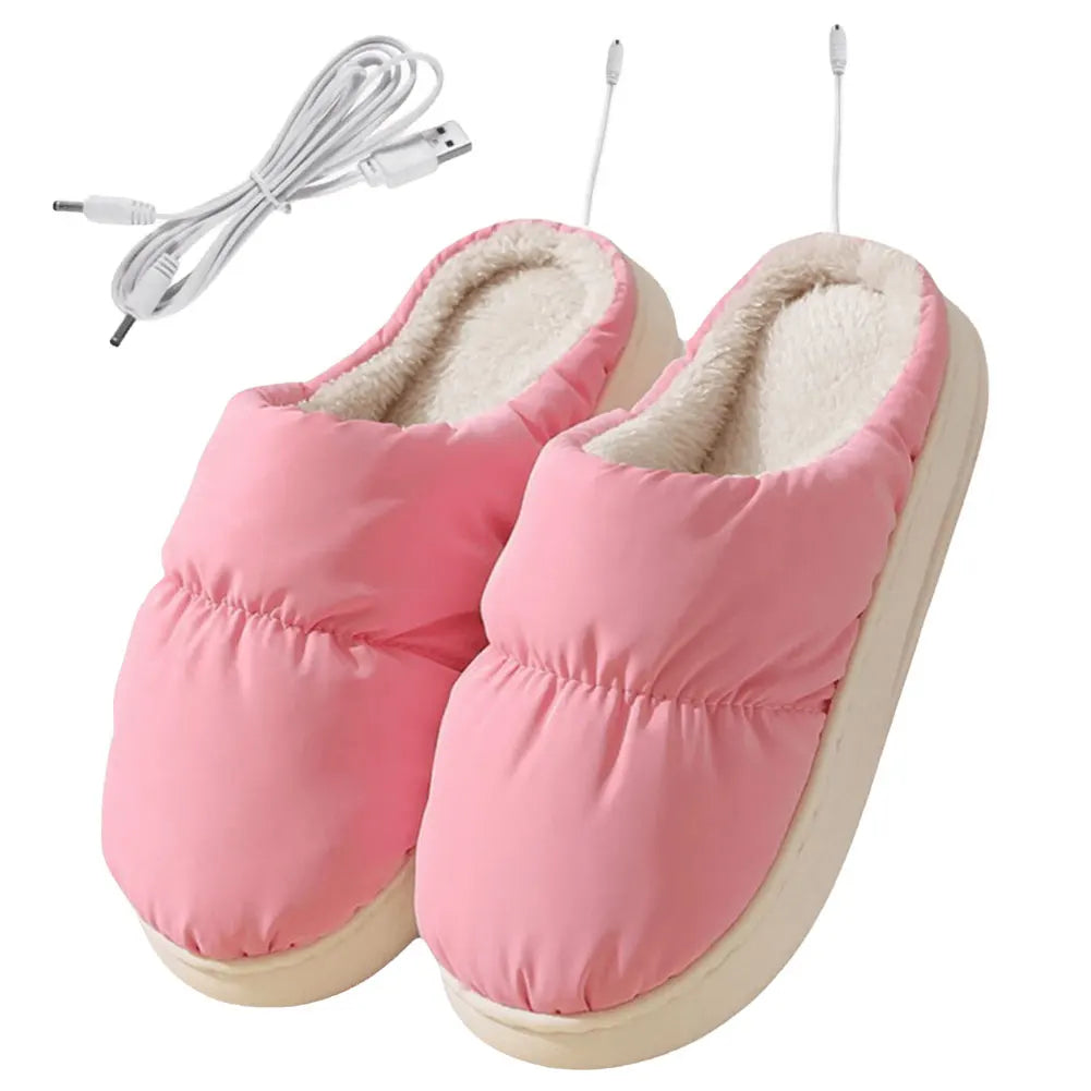 USB Heated Slippers with Plush Lining for Warm, Dry Feet