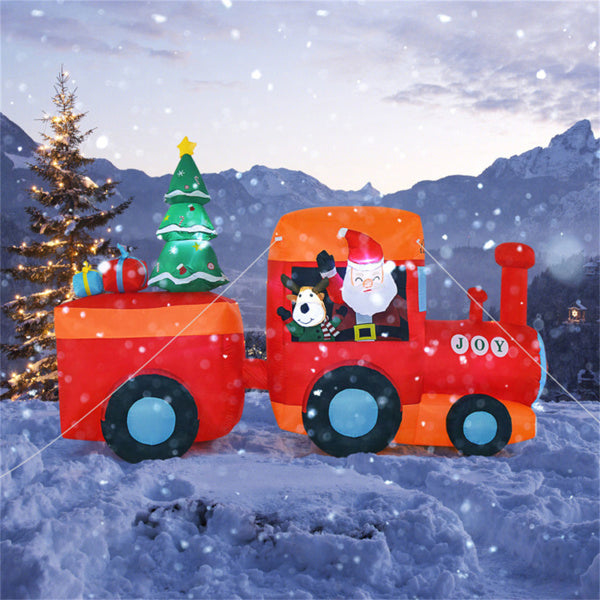 Inflatable Christmas train with Santa