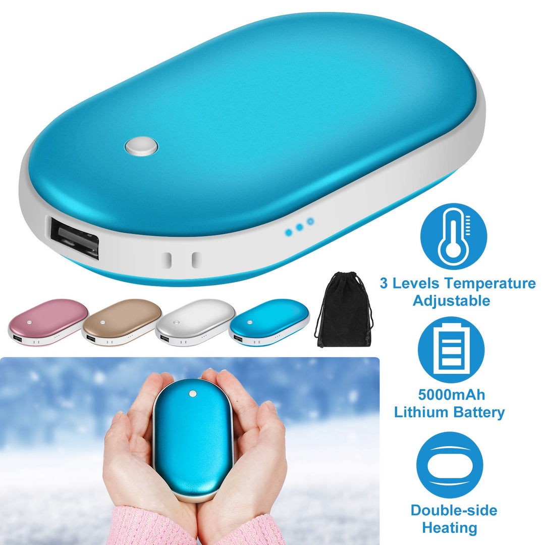 2 In 1 Hand Warmer And 5000mAh Power Bank, Double-Sided Heat