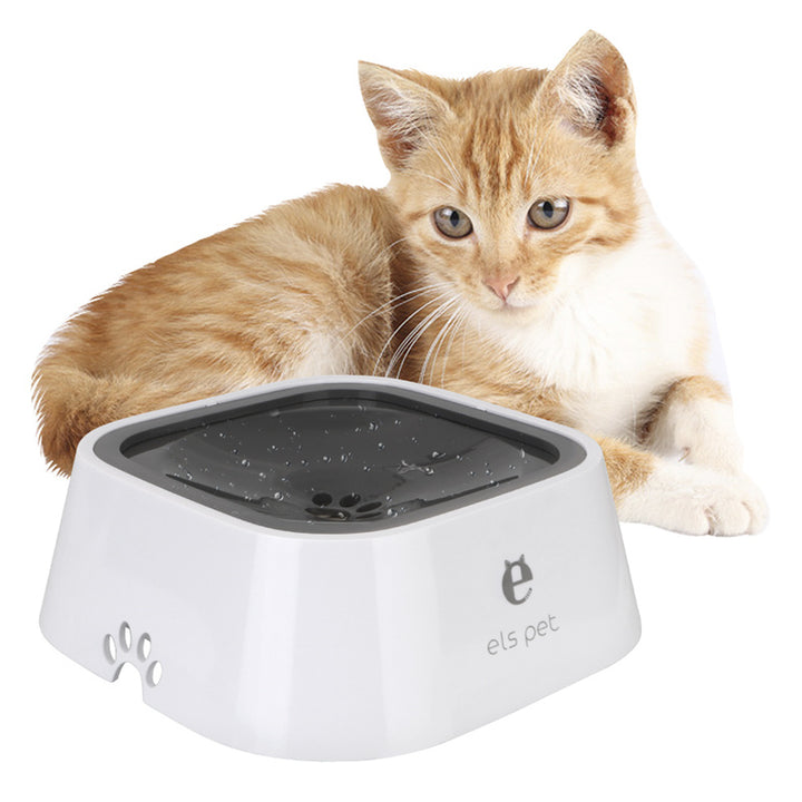 Floating no-spill water bowl for dogs and cats