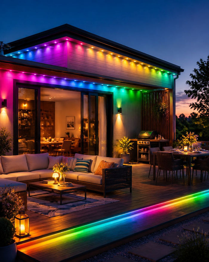 Heat Hollow Permanent RGB eave lights with app, 15 to 90 m
