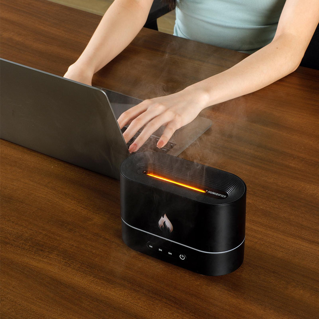 Square Flame Aromatherapy Humidifier, Silent USB Atmosphere Light