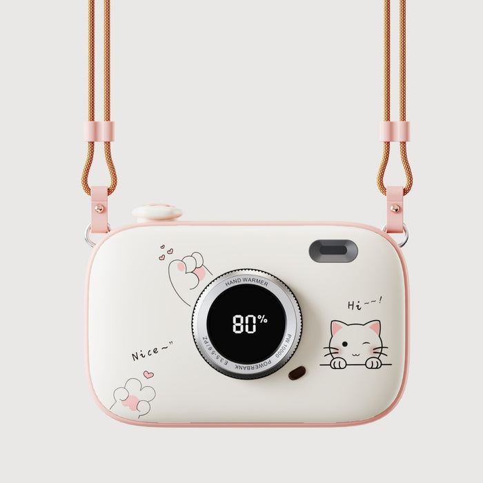 Heat Hollow Camera Hand Warmer and Power Bank with Lanyard