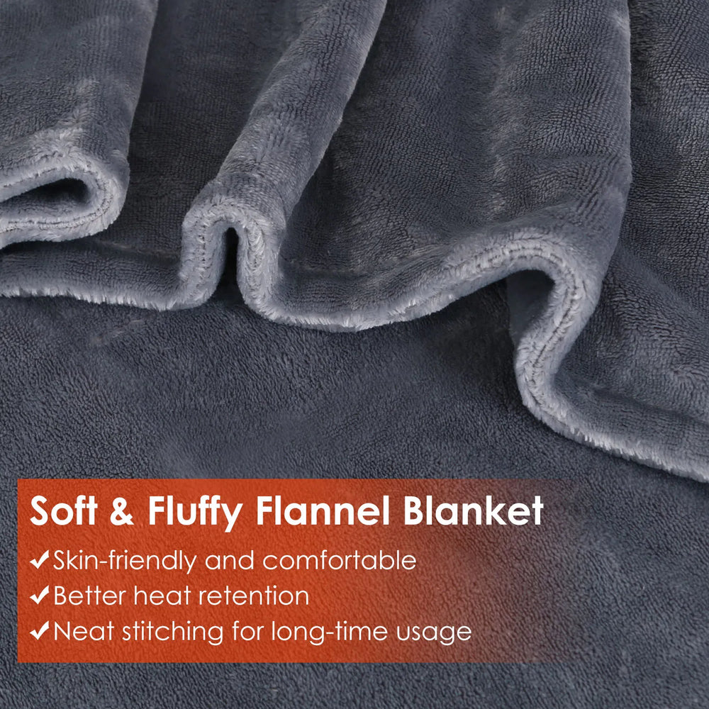 USB heated poncho blanket with zip and three heat settings