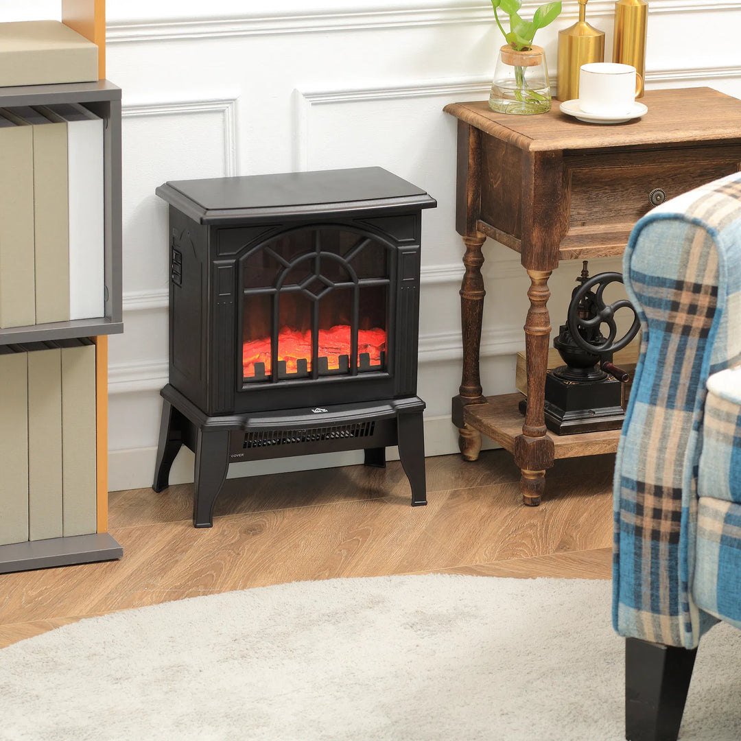 small electric stove with arched glass window