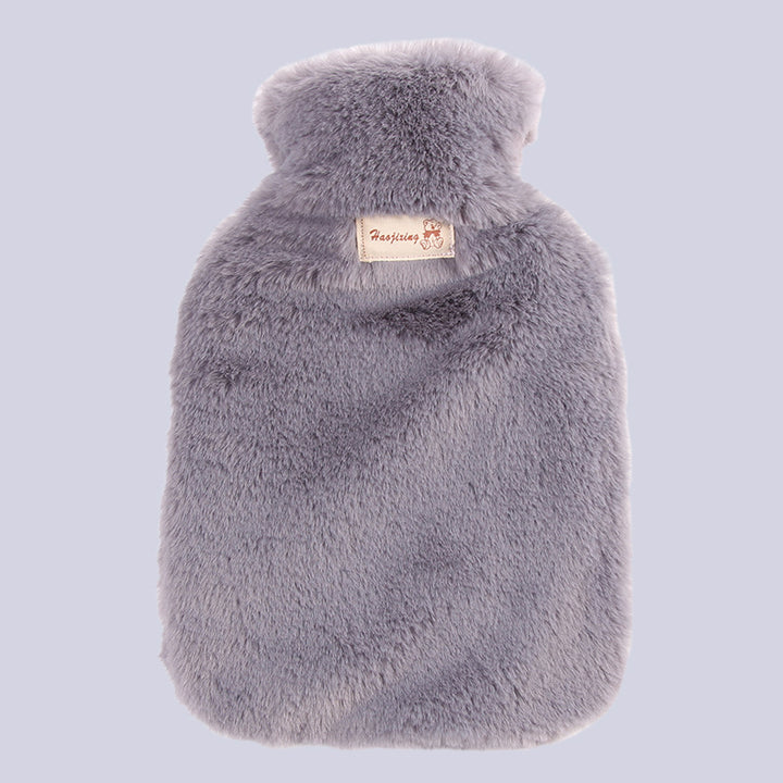 Fluffy Hot Water Bottle With Soft Rabbit Fur Style Cover
