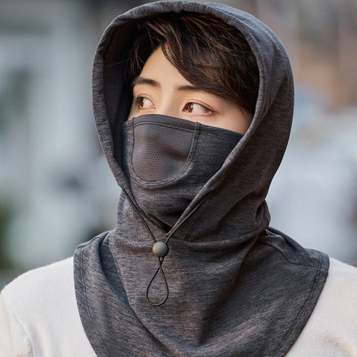 Hooded Face Mask with Neck Warmer for Cycling and Skiing