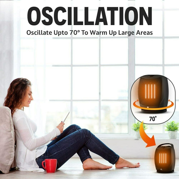 HeatEase Compact Portable Heater – Stylish, Oscillating &amp; Energy Efficient