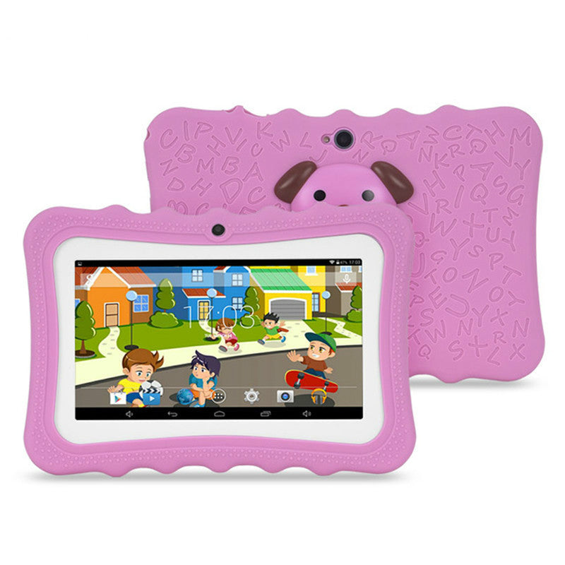 Kids tablet in blue silicone case