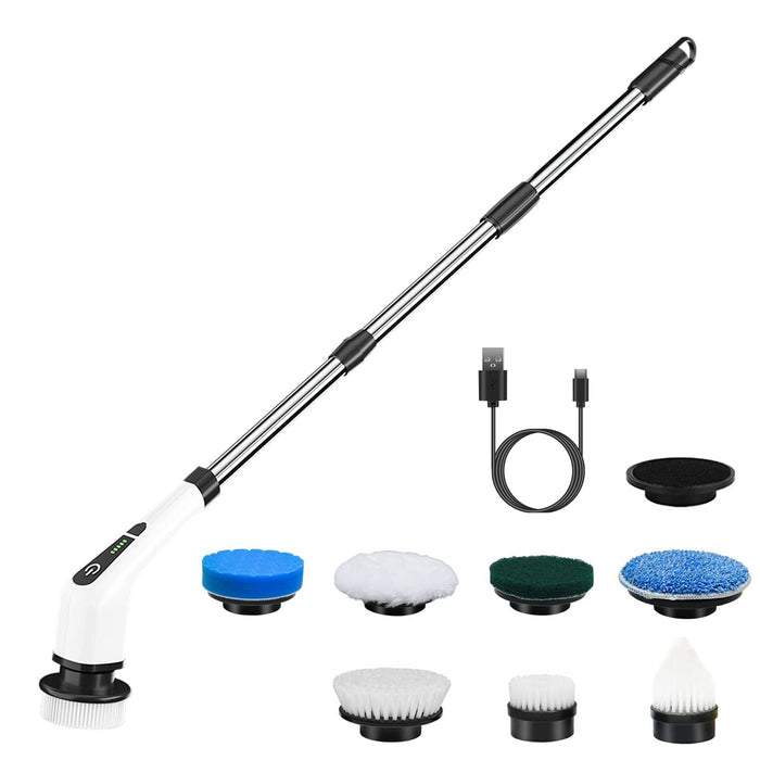 Heat Hollow Cordless spin scrubber with telescopic arm