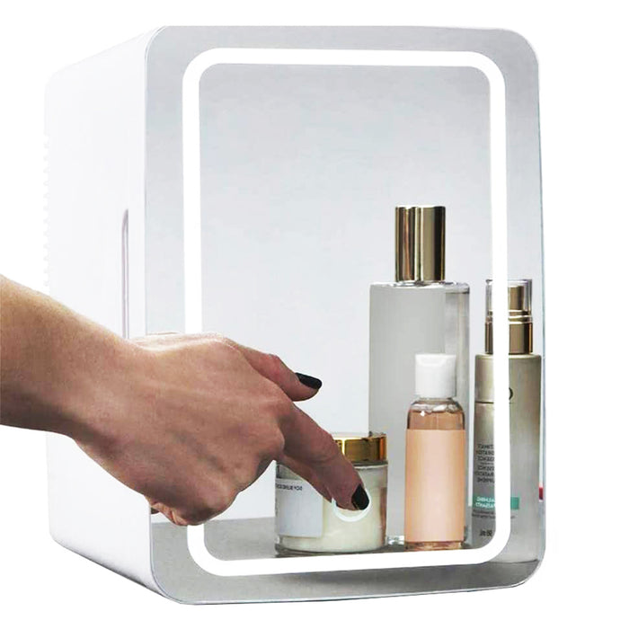 Heat Hollow Mini skincare fridge with LED mirror door