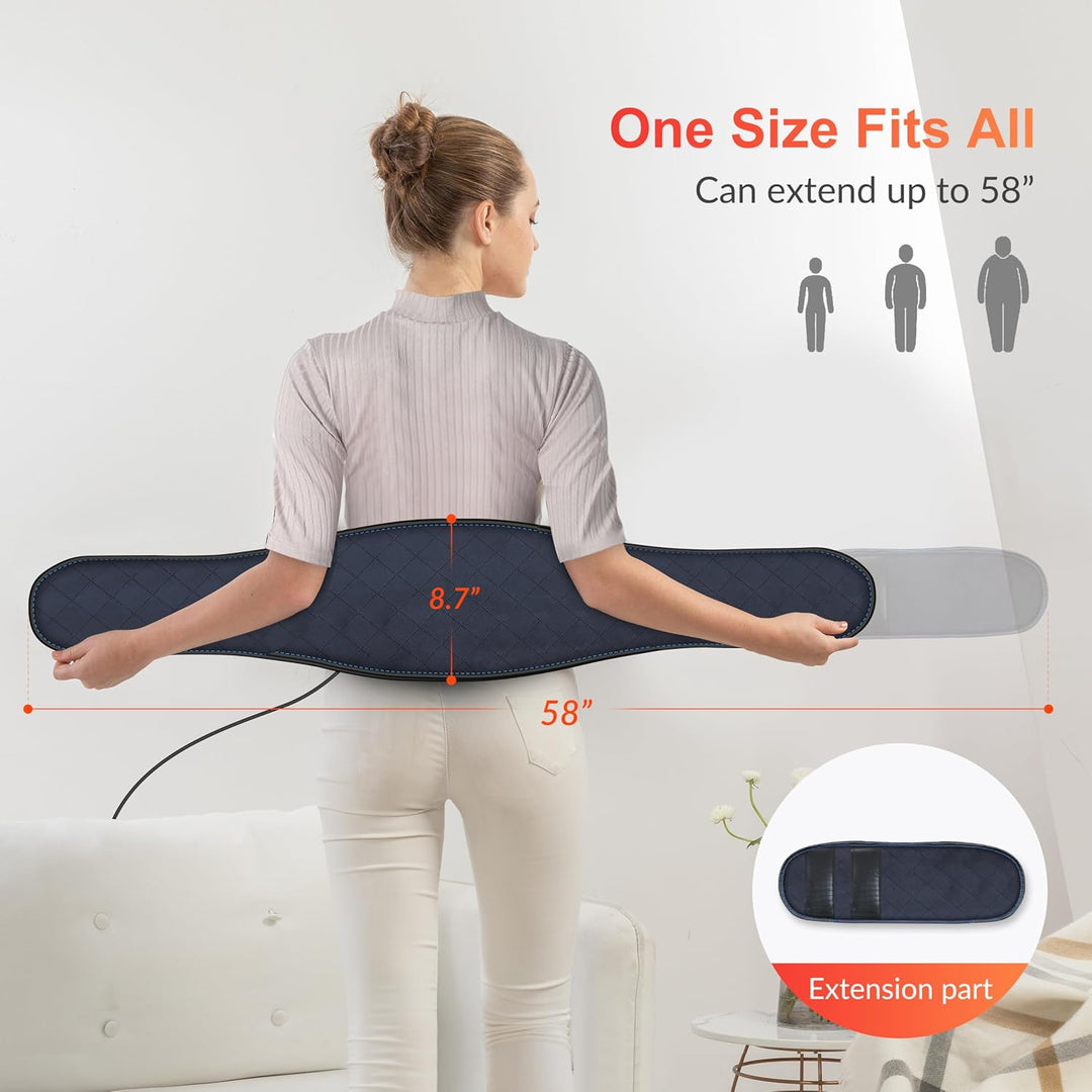 Heated Back Wrap with 4 Massage Motors and Vibration – Heat Hollow