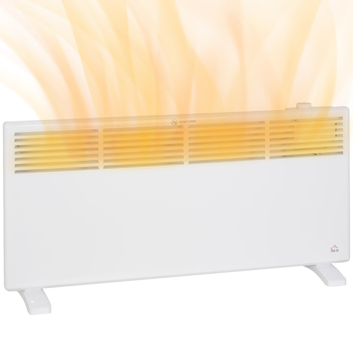 white freestanding convector heater with top dial