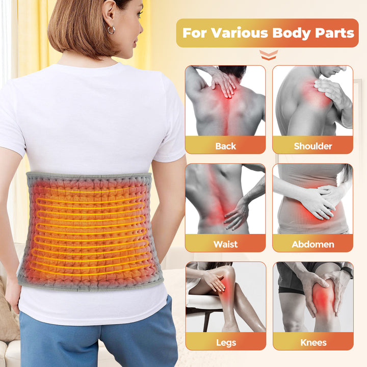 Heated Back Support Belt with Adjustable Temperature