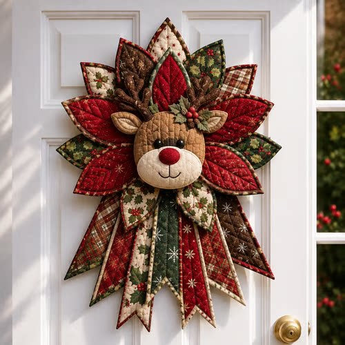 Heat Hollow Quilted fabric Christmas door hanging kit, 60 cm