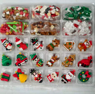 Brick advent calendar with mini ornaments