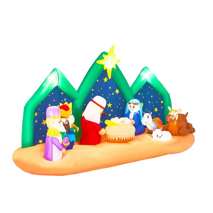 Large inflatable nativity with starry backdrop