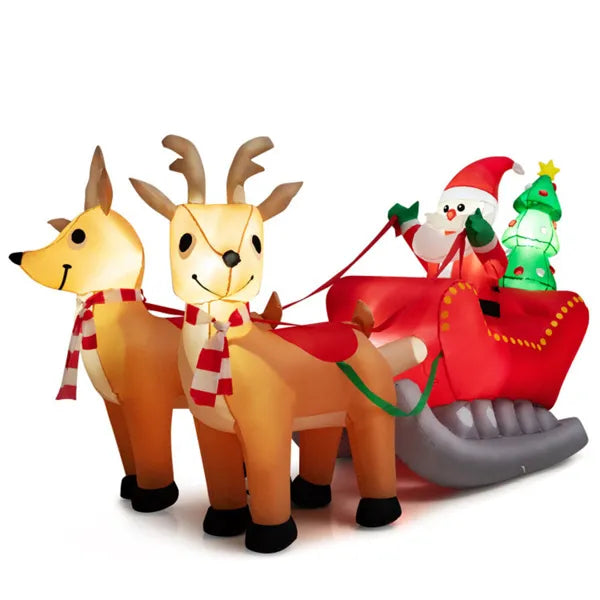 Inflatable Santa sleigh with two reindeer