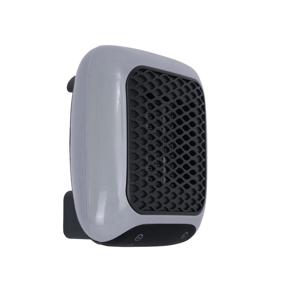 compact white plug-in heater with remote control