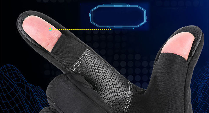 Winter gloves with flip-open fingertips