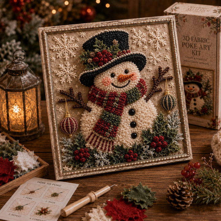 3D fabric poke art Christmas picture in frame