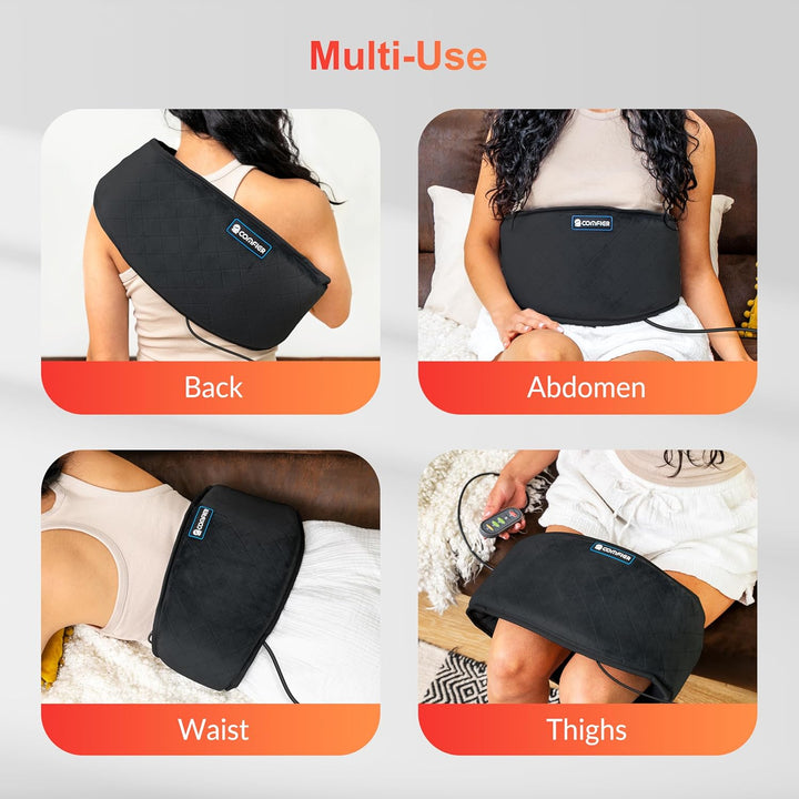 Heated Back Wrap with 4 Massage Motors and Vibration – Heat Hollow