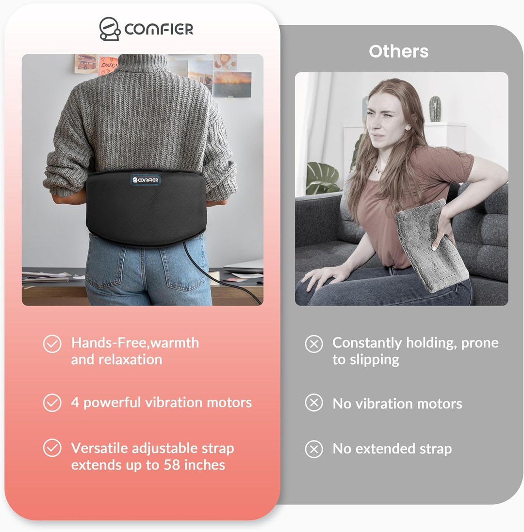 Heated Back Wrap with 4 Massage Motors and Vibration – Heat Hollow