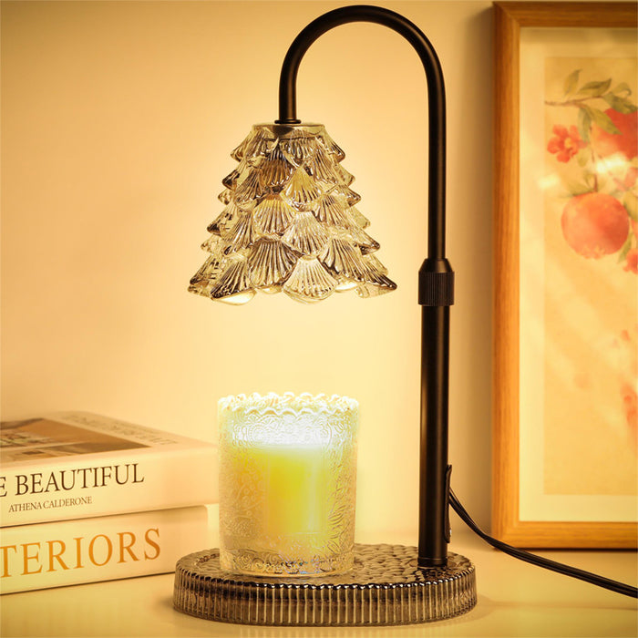 Heat Hollow Candle warmer lamp with timer and dimmer, glass tree shade