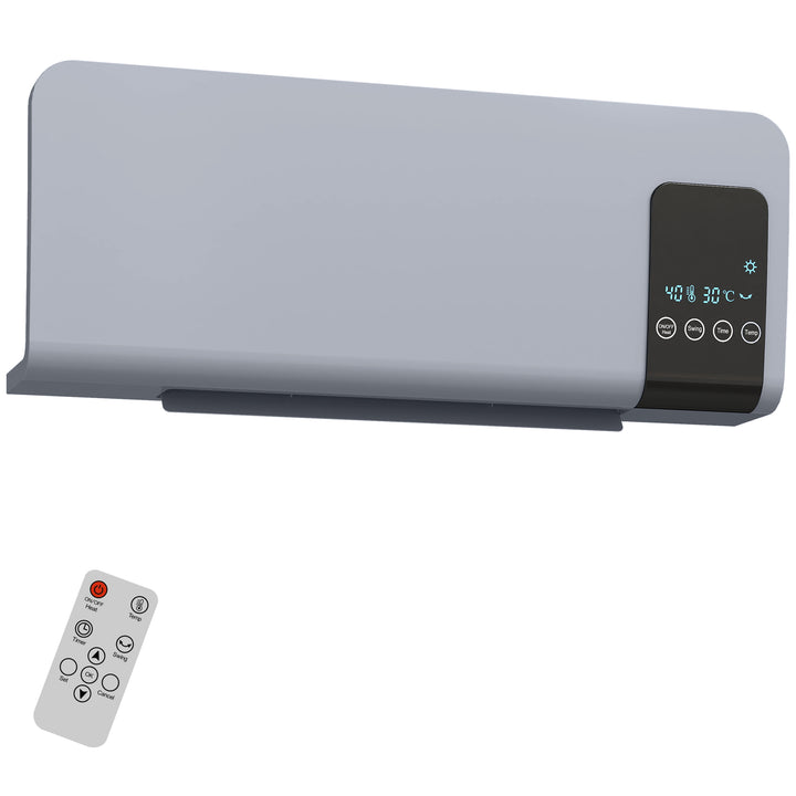 grey wall-mounted oscillating ceramic heater