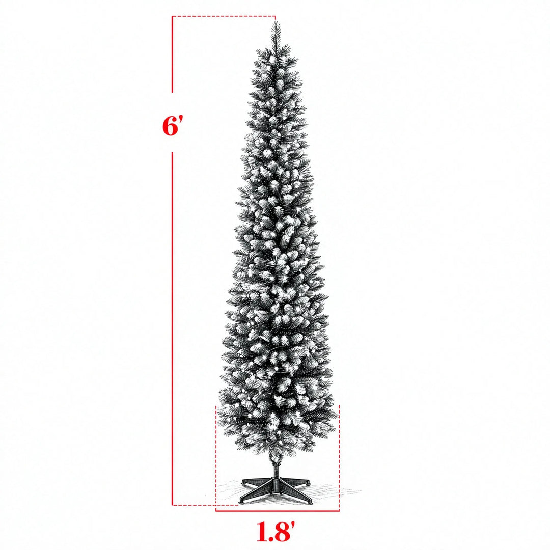 Frosted slim pencil tree with remote
