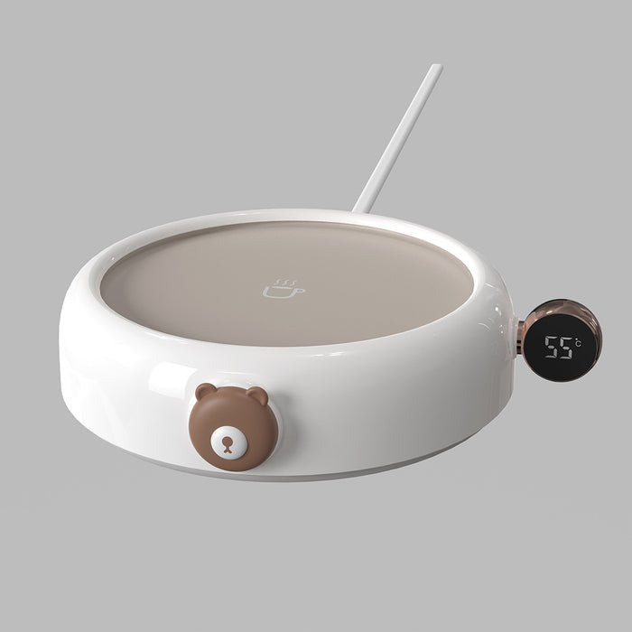 Heat Hollow Cute Bear Mug Warmer with Temperature Display