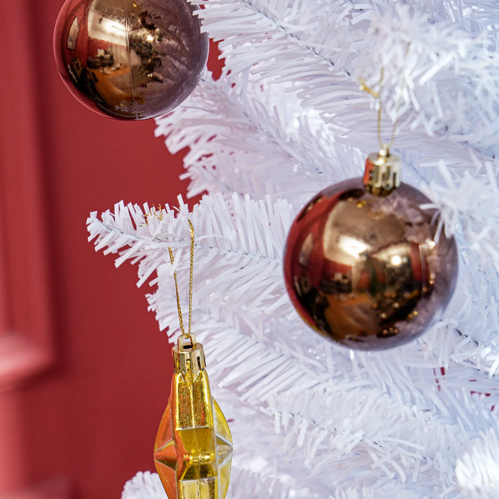 Tall white slim pencil tree, unlit