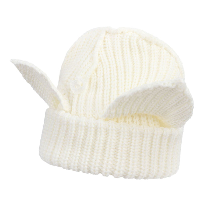 Heat Hollow Chunky Cat Ear Beanie in Thick Rib Knit