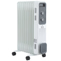 white 9 fin oil filled radiator with wheels