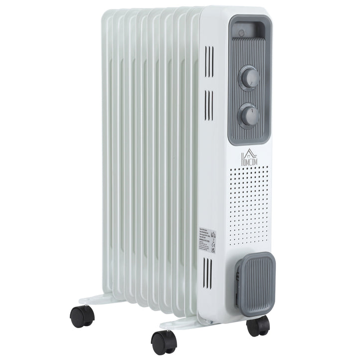 white 9 fin oil filled radiator with wheels