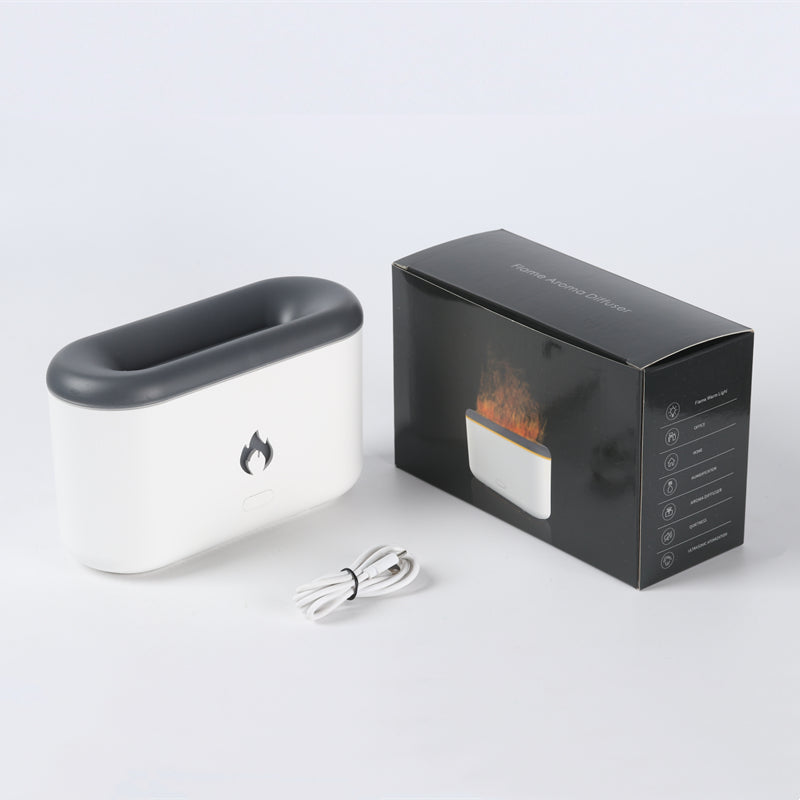 3D Flame Humidifier 300ml, Ultrasonic Aroma Diffuser With Type-C