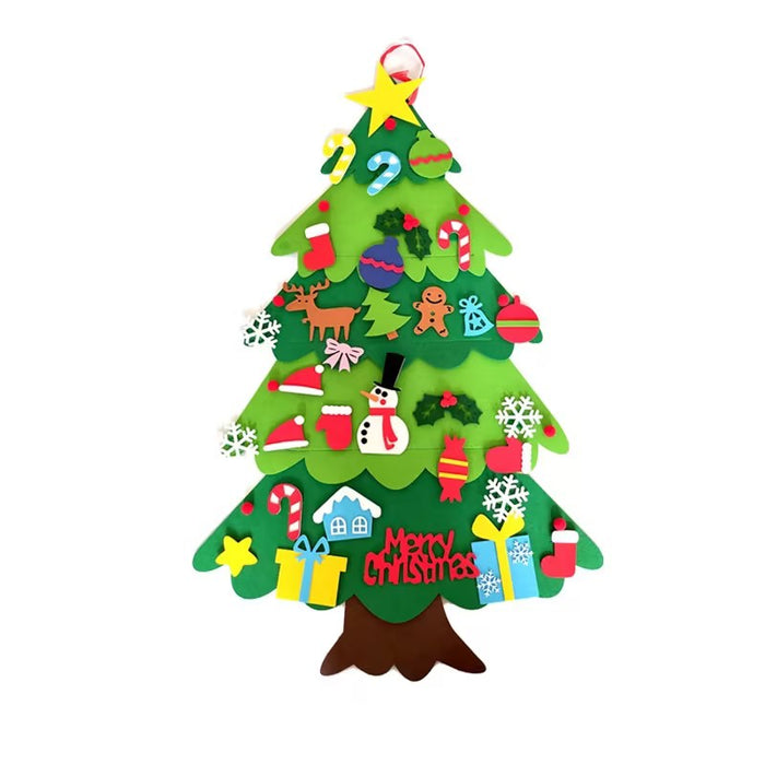 Heat Hollow Felt Christmas Tree for the Wall with Stick-On Ornaments
