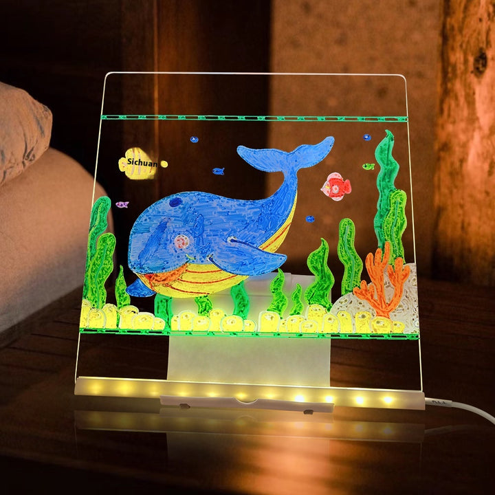 Light-up acrylic drawing board with doodle