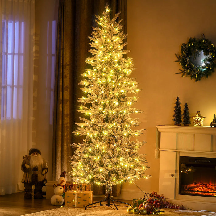 Heat Hollow Snow-Flocked Christmas Tree with 350 Clear Lights, 7.5ft