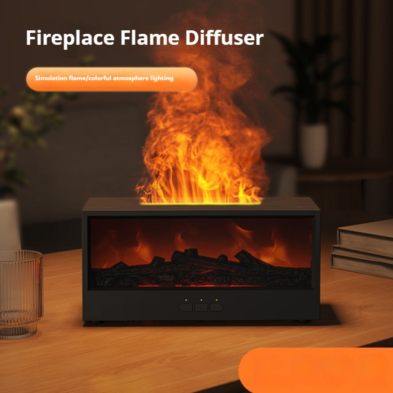 Simulated 3D Fireplace Flame Aroma Diffuser With Remote Control