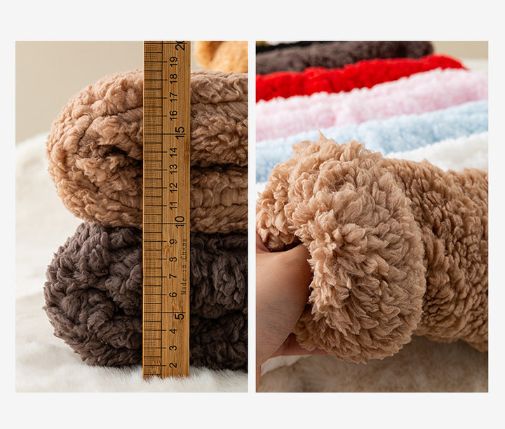 Fluffy fleece floor socks with bunny face