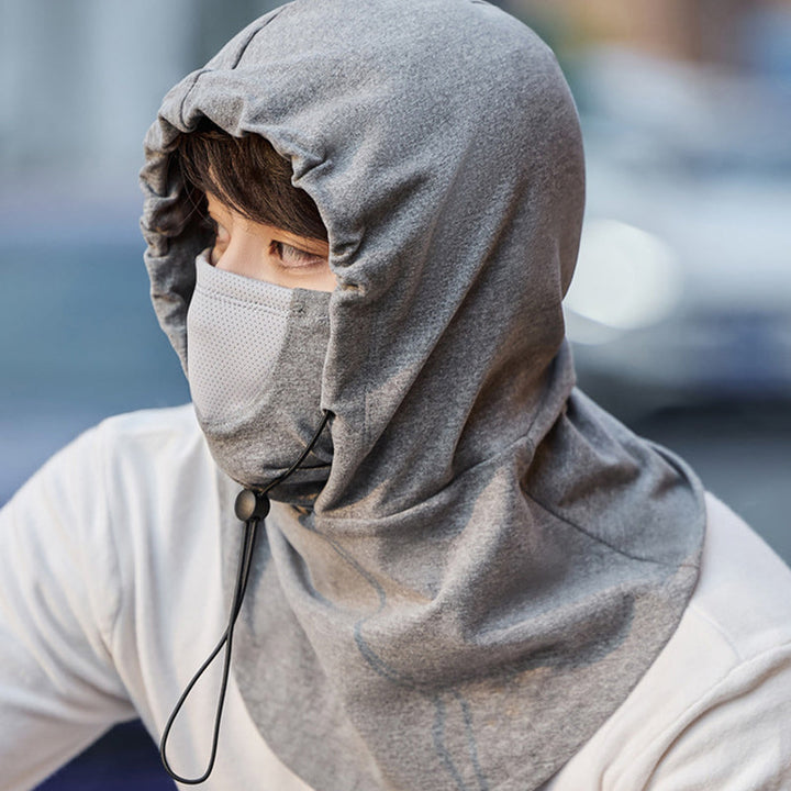 Hooded Face Mask with Neck Warmer for Cycling and Skiing