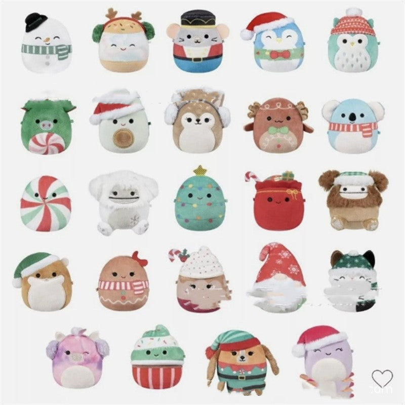 Christmas advent calendar with plush mini characters