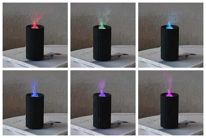 Small Air Humidifier With Flame Effect, 100ml, Quiet Diffuser
